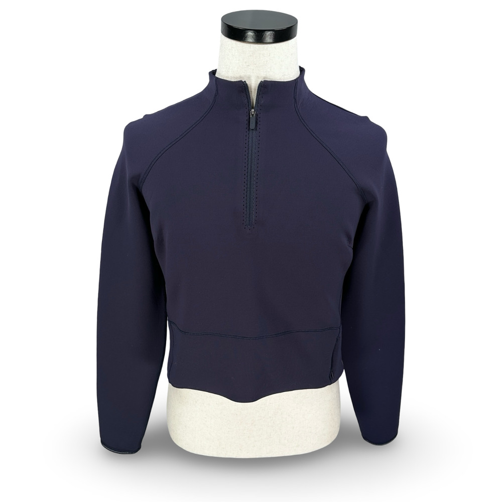Lululemon Kicking‎ Asphalt 1/2 Zip Top Women’s 8 Blue Mock-Neck Raglan Sleeve
